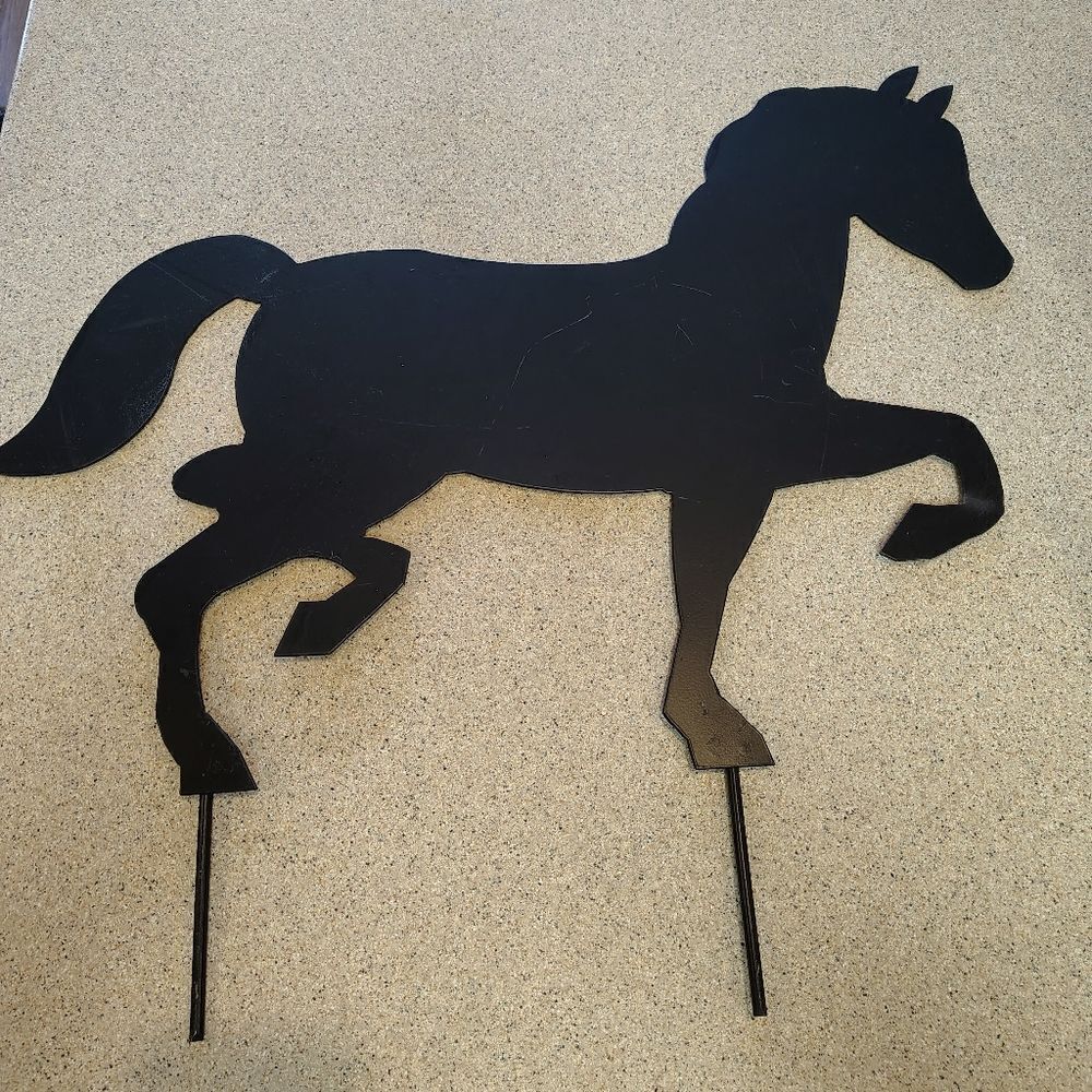 Powdered Steel Horse Yard Stake